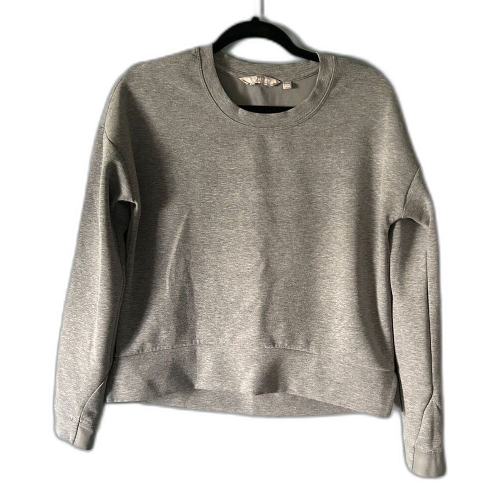 Athleta women's gray sweatshirt with 3" side slits size x-small